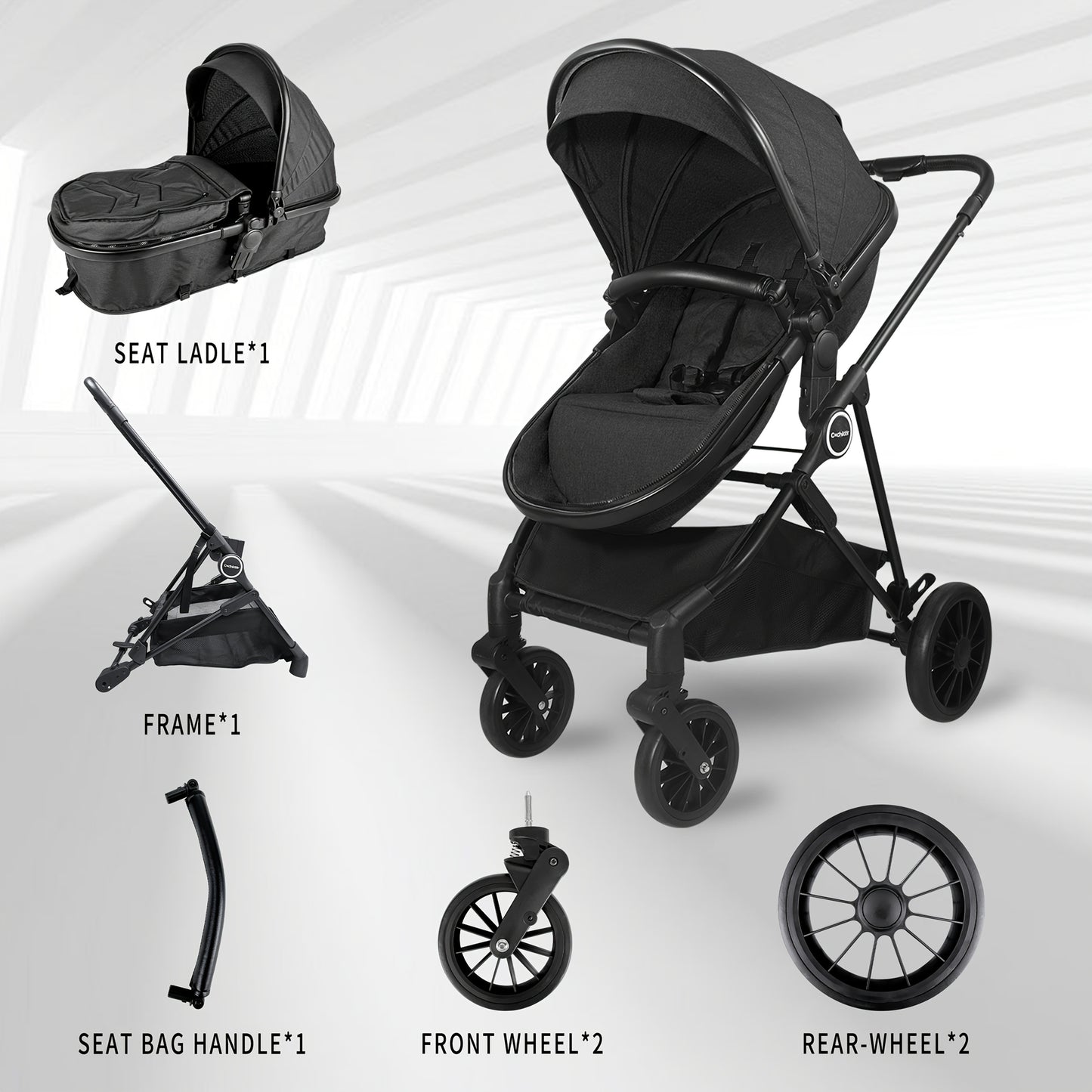 2-in-1 Baby Stroller, Newborn Standard Stroller Infant To Toddler Stroller, Lightweight Baby Carriage Pram, Can Be Used As A Mother'S Day Gift