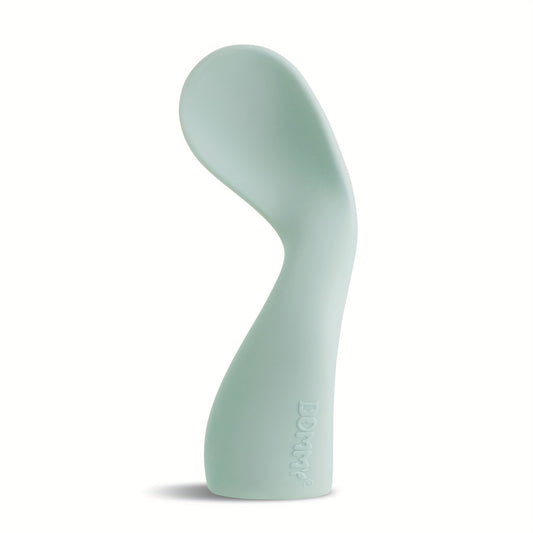 Silicone Baby Spoons for 6-12 Months - 1st Stage Self-Feeding Training & Baby-LED Weaning Utensil, Curved Angled Design, Dishwasher & Microwave Safe, Chalk Blue, Toddler Eating Utensil, Easygrip Spoon, Bpafree Spoon, Feeding Spoon, Firsttime Moms