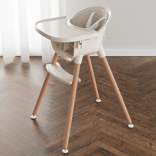 3-in-1 Wooden High Chair for Babies and Toddlers, Convertible Easy Clean Infant Highchair