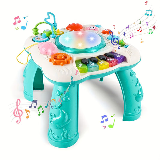 Baby & Toddler Toys, Baby Activity Center 6 to 12-18 Month Old, Learning Musical Table Toys for 1 2 3 Year Old Boys Girls Gifts