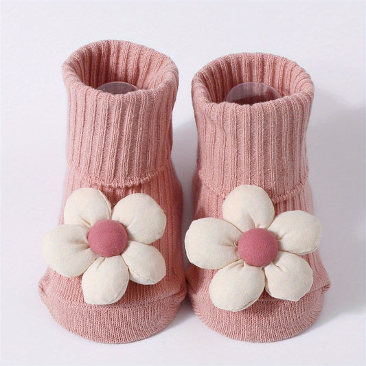 Toddler Girls Non-Slip Baby socks with Grippers - Soft Pastel Pink socks, Non-Slip Grip for Infants & Toddlers, Easy On/Off for Everyday & Special Occasions  Baby Girl Footwear