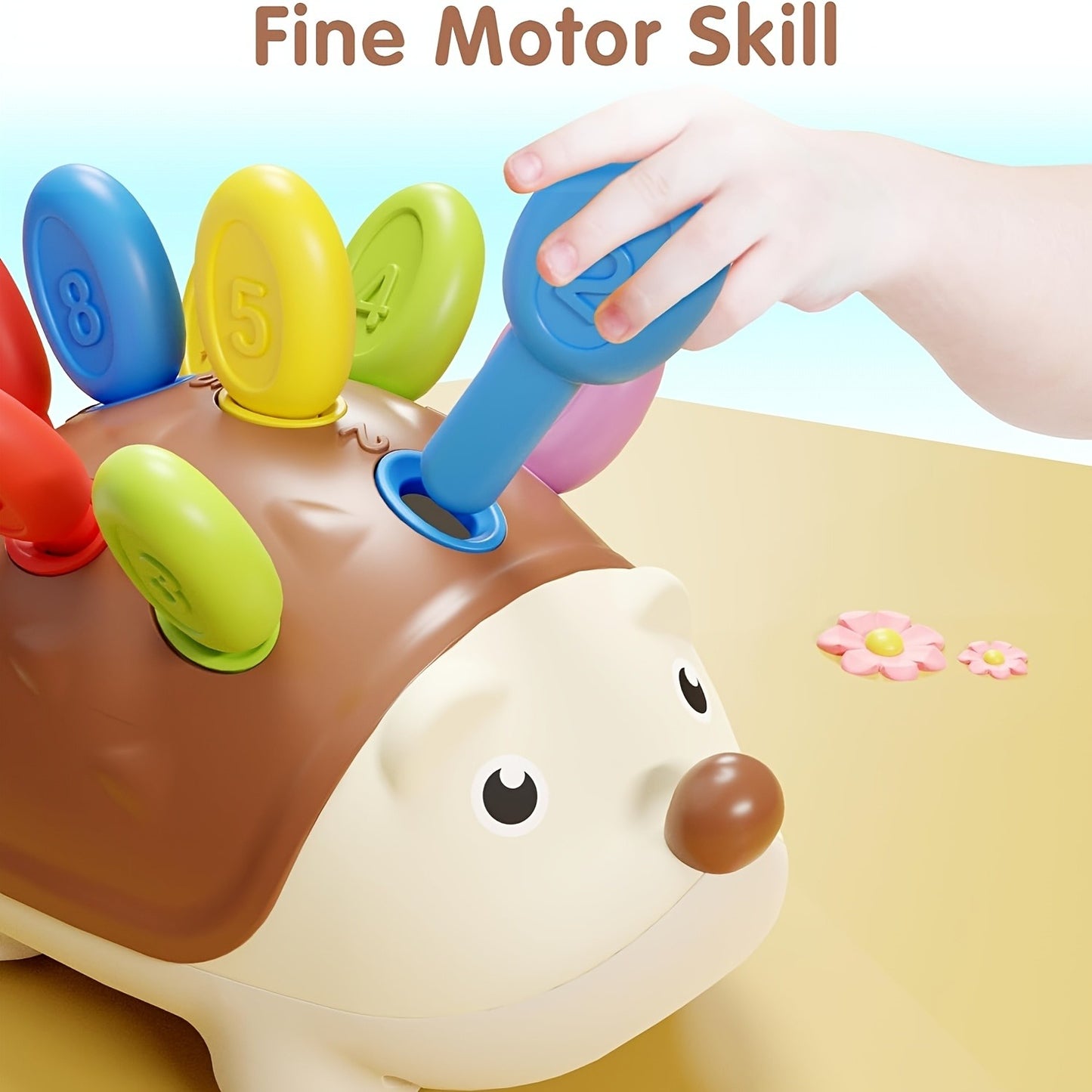 Hedgehog Montessorri Learning Toy, Educational Counting Sorter Toy