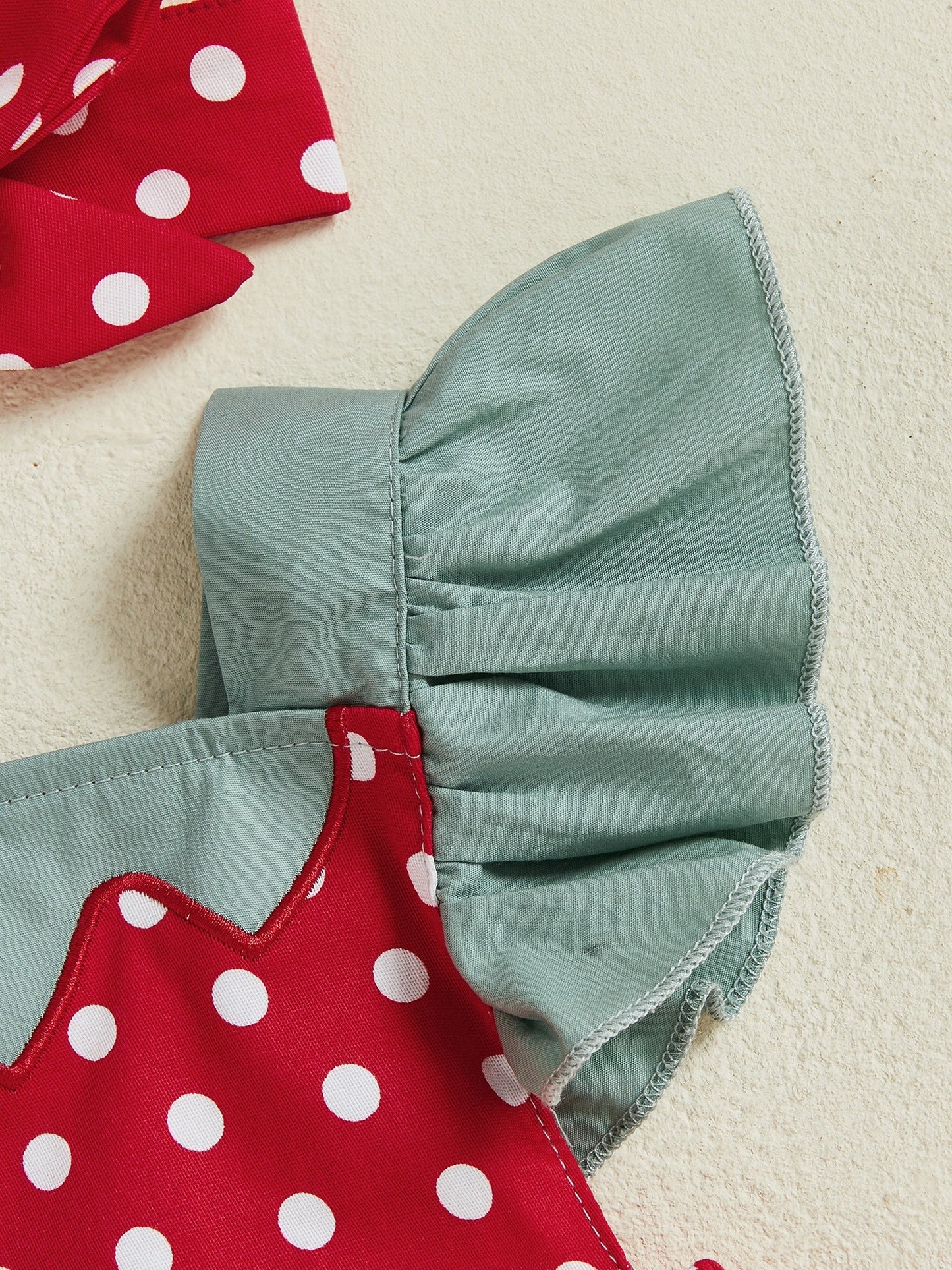 Baby Girl Strawberry Romper - Red & White Polka Dot Bodysuit with Flying Sleeves, Square Neck & Matching Bow Headband | Breathable Summer Outfit, Machine Washable Infant Clothes, Infant Girl Clothes, Perfect for Outdoor