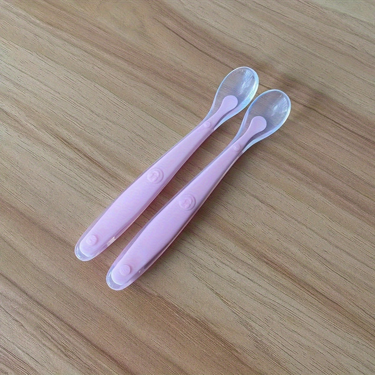 Soft-Headed Silicone Spoons - Gentle on Teeth & Easy to Clean, Ergonomic Handle, Pastel Colors (Pink & Blue), Durable Kitchen & Dining Utensils for Cooking, Baking, Soups gift