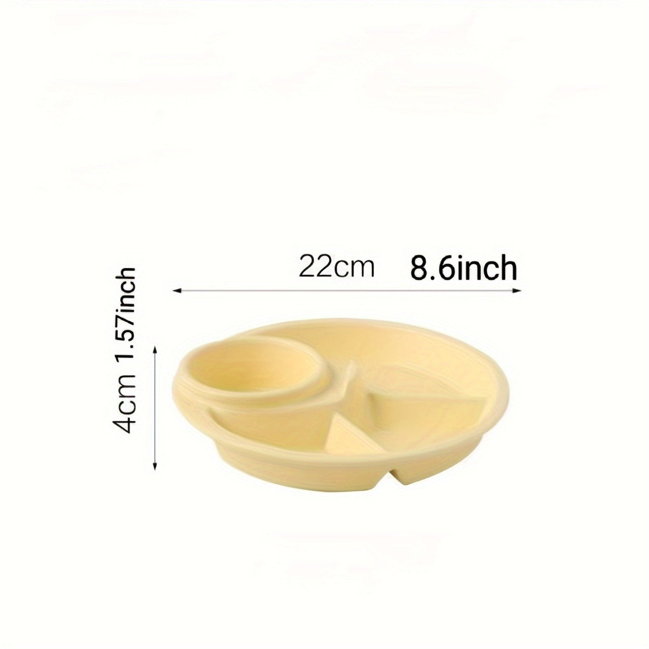 1pc, Innovative Round Plastic Divided Food Serving Plate, Random Colors - BPA Free, Dishwasher Safe